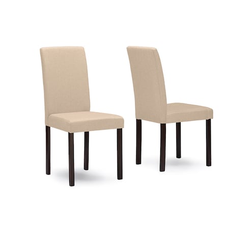 Baxton Studio Andrew Contemporary Espresso Wood Beige Dining Chair, PK4 115-6231